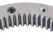 A grey metal Avantco turning plate gear with holes.