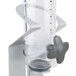 A clear plastic Zevro SmartSpace dry food dispenser with a silver handle on top.