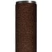 A brown cylinder with a silver top and a dark brown surface, the Notrax Atlantic Olefin Dark Toast Carpet Entrance Floor Mat.