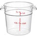 A clear plastic Choice food storage container with red writing.