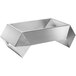 A silver metal rectangular tray with handles.