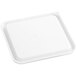 A white square Choice food storage container lid.