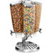 A white Rosseto EZ-PRO carousel cereal dispenser filled with a variety of cereals.