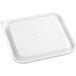 A white square Choice food storage container lid.