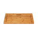 A Rosseto natural bamboo carving board with a handle.