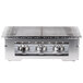 A stainless steel Rosseto chafer alternative grill with three burners.
