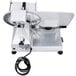 A silver Globe Chefmate meat slicer with a black cord.