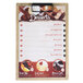 A Menu Solutions wood clipboard menu board with desserts on it.
