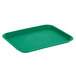 A green plastic Choice fast food tray on a white background.