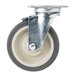 A 5" swivel plate caster with a white wheel and a black base.