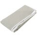 A folded grey Curtron bun pan rack cover with white trim on a white background.