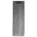A rectangular grey wood Menu Solutions clipboard with a metal clip.