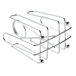 A silver metal Thunder Group wire rack with two holes.