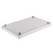 A silver stainless steel rectangular cooling plate with screws.