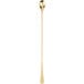 A gold plated Barfly Japanese style bar spoon with a long handle.