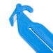 A blue plastic San Jamar bag cutter with a handle.