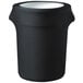 A black plastic container with a black spandex cover.