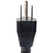A black power plug with two metal rods.