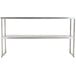 A stainless steel Avantco double deck overshelf with two shelves.