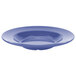 A peacock blue melamine bowl with a white background.