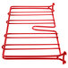 A Metro red wire shelf divider with two bars.