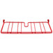 A Metro flame red wire shelf divider with two bars.