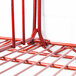 A Metro flame red metal wire shelf divider.