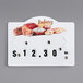 A white Choice Deli Tag for bakery items with a picture of food on it.