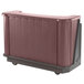A brown and mahogany Cambro portable bar with a white background.