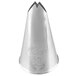 A silver Ateco leaf piping tip cone.