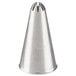 A silver cone-shaped Ateco 233 piping nozzle.