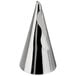 A silver cone shaped Ateco ruffle piping tip.