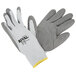 A pair of gray Cordova Rival cut resistant gloves with gray palm coating on a white background.