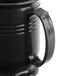 A close up of a black Cambro insulated mug with a handle.