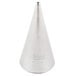 A silver metal Ateco Plain Piping Tip with a cone shape and nozzle.