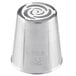 A silver metal Ateco Russian piping tip with a spiral design.