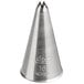 A silver cone-shaped metal tip with a star on top.