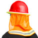A man wearing a Cordova Duo full-brim hard hat and safety vest.