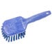 A blue Carlisle Sparta pot scrub brush with a handle.