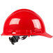 A Cordova red hard hat with a 6-point ratchet suspension.
