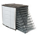 A stack of Weston food dehydrator trays on a white background.