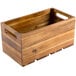 A Tablecraft acacia wood crate with handles.