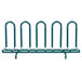 A green metal Metro Smartwall G3 utensil holder with four curved ends.