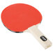 A red and black Stiga ping pong paddle.