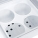 An Avantco white ice cream dipping cabinet with four holes.