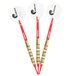 A pack of three Unicorn soft tip darts with white shafts and red tips.