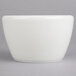 A white Villeroy & Boch porcelain covered sugar holder on a gray surface.