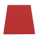 A red rectangular Menu Solutions Hamilton cherry menu board on a white table.