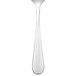 A silver Walco Lancer stainless steel dessert spoon.