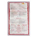A white Menu Solutions menu board with red and white writing and a red border.